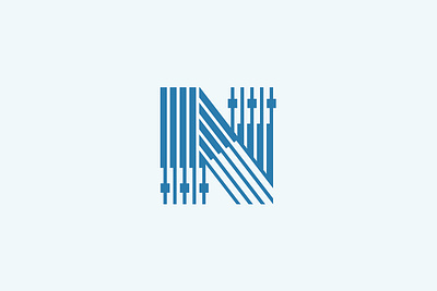 N Letter Lines Logo blue n initial n letter n logo lettermark symbol lettermark n logo letter logo logo design logotype n logo n tech tech n logo