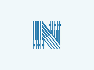 N Letter Lines Logo blue n initial n letter n logo lettermark symbol lettermark n logo letter logo logo design logotype n logo n tech tech n logo