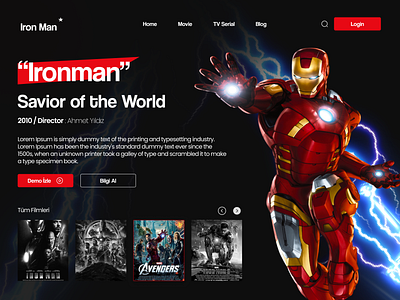 Ironman app design ironman marvel mobil app mobil app design web web design