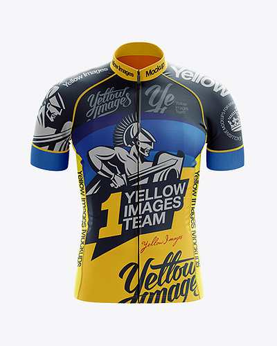 Free Download PSD Men's Cycling Jersey Mockup - Front View branding mockup mockup designs