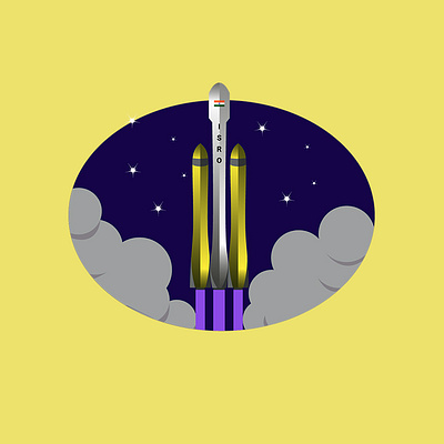 Rocket illustration art branding drawing graphic design illustration isro logo mockup movie poster rocket ui vector