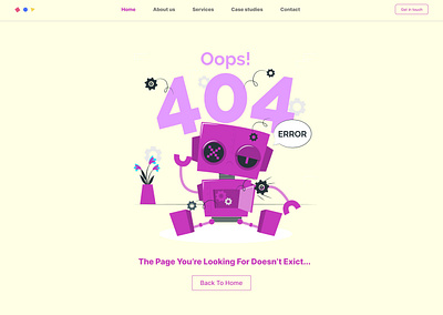 404 Error Page - DailyUI #008 graphic design ui