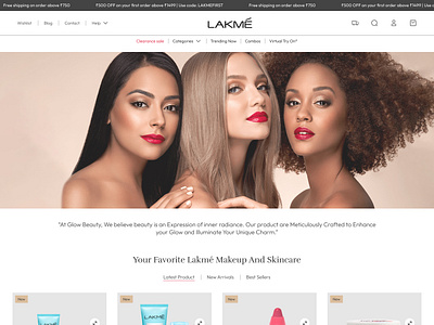 Lakme adobe branding cosmetic design figma lakme landingpage ui uiux websitedesign