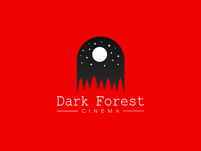 dark forest cinema cinema logo dark forest logo gradient logo graphic design jungle logo logo design moon stars logo movies point logo trees logos