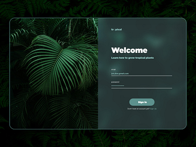 Tropical (Concept) design graphic design login ui web