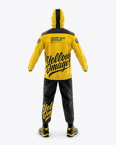 Free Download PSD Men's Sport Suit Mockup - Back View branding mockup mockup psd