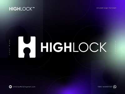 HighLock - Logo Design Concept blockchain brand identity branding crypto cryptocurrency currency defi h logo hacker lock locker logo logo design logo identity logotype modern logo security token wallet web3