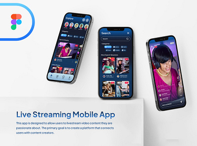 Live Streaming Mobile App design figma live streaming app mobile ui design ui