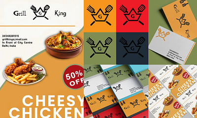 Grill King - Logo and Identity Design ads banner business card design flyer food graphic identity illustrator logo photoshop restaurant