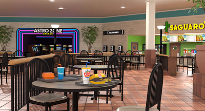 Food Court: Arcade & Saguaro's 3d background art blender