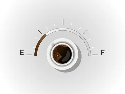 Fuel Coffee black coffee coffee cup feul fuel gauge illustration