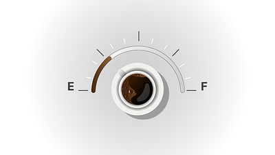 Fuel Coffee black coffee coffee cup feul fuel gauge illustration