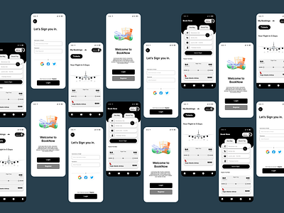 BookNow Flight Booking app UI Design app app design app ui application design application designer design designer flight booking interface design ticket ui uiux ux web app design web designer