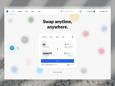 Swap Crypto | UI&UX | Web App app bitcoin btc buy cex coin crypto dex eth exchange sale sell swap token ton ui uniswap ux web website