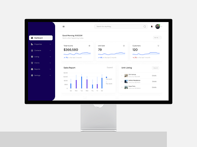 Real Estate Dashboard analytics dashboard ui figma property management real estate ui ux design web app