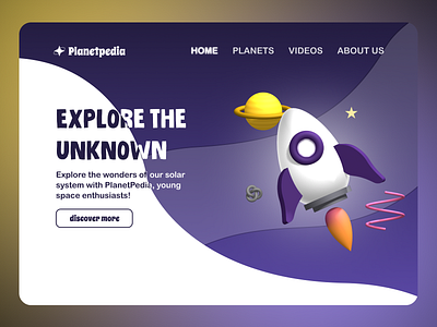 Planetpedia - 3D UI WEB DESIGN 3d animation branding design education figma graphic design illustration logo motion graphics spline typography ui website