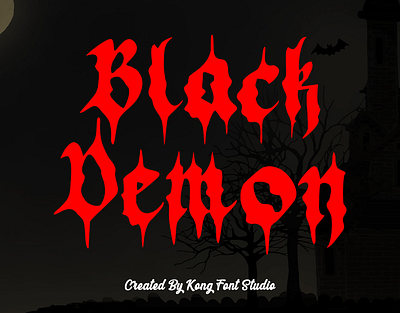 Black Demon Blackletter Font branding design font handwritten illustration italic logotype script typeface ui