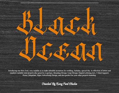 Black Ocean Gothic Font branding font handwritten italic script typeface