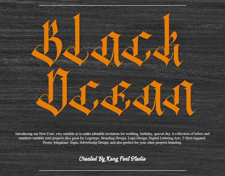 Black Ocean Gothic Font by KongFont on Dribbble