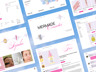 Mermade Cosmetics – E-commerce cosmetics ecommerce mermaid pink typography ui ux webdesign