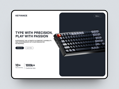 Keyboard Hero section design design graphic design hero section keyboard landing page