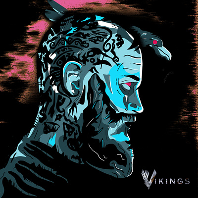 Ragnar Lothbrok | Vikings art branding design digital art flat graphic design illustration logo motion graphics typography