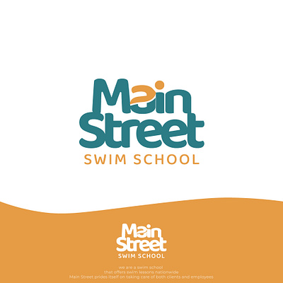 Main Street Swim School branding logo logo maker logodesign swim swimschool
