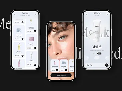 Beauty product e-commerce mobile app beauty beautyapp cleanui design designinspiration e commerc ecommerce light mobileapp mobileappui mobiledesign pastelcolors shoppingapp ui uiux ux uxdesign