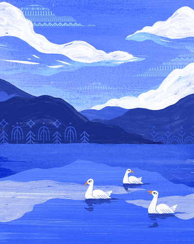 Lake art character drawing illustration landscape mixedmedia poster texture