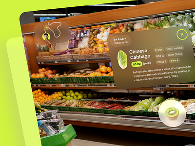 ✨ Exploratory case study - VR In Supermarkets ✨ ai design green modern qr code shopping store supermarket ui ux vr