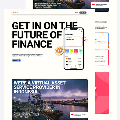 Web Concept: Venga - Trust Digital Wallet branding landing page ui wallet