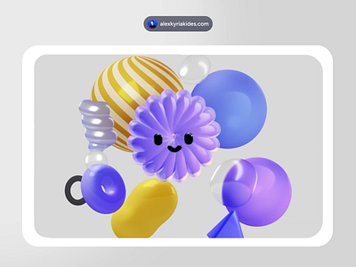 Kreative 3D Log In Landing page 3d 3d shapes animation cute minimal illustration shapes ui web design website design