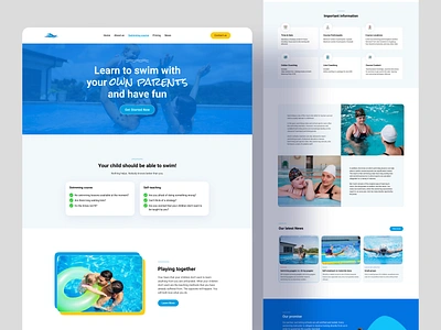 Swimming School Website (Inner pages) clan webdesign complete website design creative landing page figma design finland freelance designer landing page design minimal modern swim web swimming swimming app swimming landing page swimming platform swimming website uiroll uiux website design website inner pages