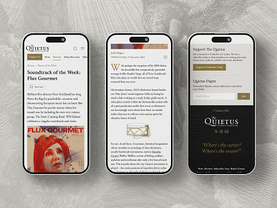 The Quietus – Mobile website branding design graphic design typography ui ux