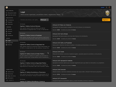 Legal Documentation · Koala UI [V2.3] dark dark mode dashboard database documentation documents legal list product product design saas search table