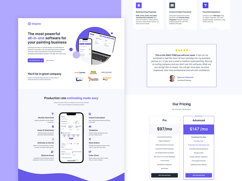 Dripjobs - Landing Page Design cro