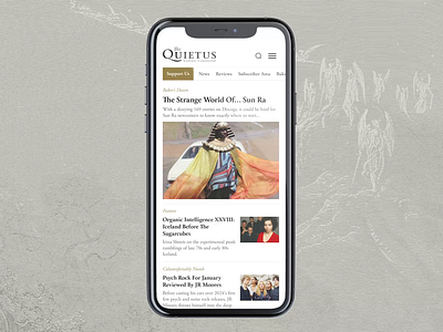 The Quietus - Mobile Homepage article branding design graphic design homepage illustration journalism mobile music typography ui ux