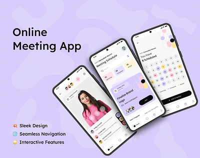 Online Meeting app appdesign collaboration onlinemeeting productivity remotework ui userexperience userinterface ux videoconference virtualmeetings