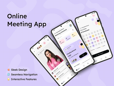 Online Meeting app appdesign collaboration onlinemeeting productivity remotework ui userexperience userinterface ux videoconference virtualmeetings