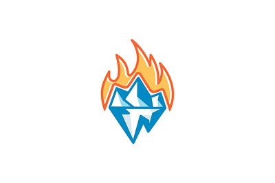 Ice & Fire Simple Logo for Business 3d animation app branding design fire graphic design ice ice fire illustration logo logo loom logo looom motion graphics typography ui ux vector