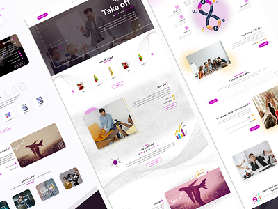 three landing page for take off company branding design figma illastrator lan landingpage landingpage uikit photoshop product content take off ui uikit uiux web design web template