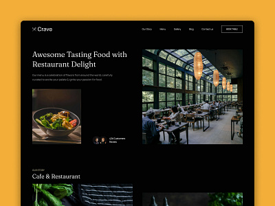 Crave - Food Website Template branding cafe coffee shop food food drink hotel landing page recipe restaurant retail ui