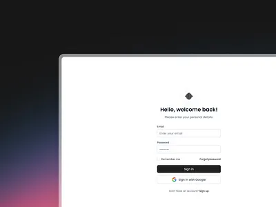 Sign In screen design interface sign in ui uiux web design website