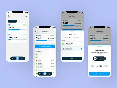 Financial goals management app finances financial app fintech fintech design ios design mobile app ui ux