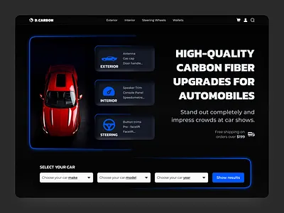 Automotive Accessories E-Commerce Platform Design accrssories car car accessories car website carbon design ecommerce online shop online stote shop website ui uiux user interface ux web design website website design website ui