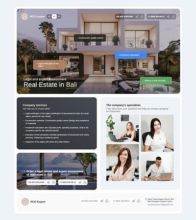 Real Estate in Bali landing page real estate web design web site