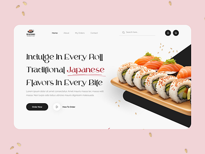 Sushi Shop Website Design 3d app branding concept delivery design food graphic design illustration interface shop sushi sushi shop ui ux website