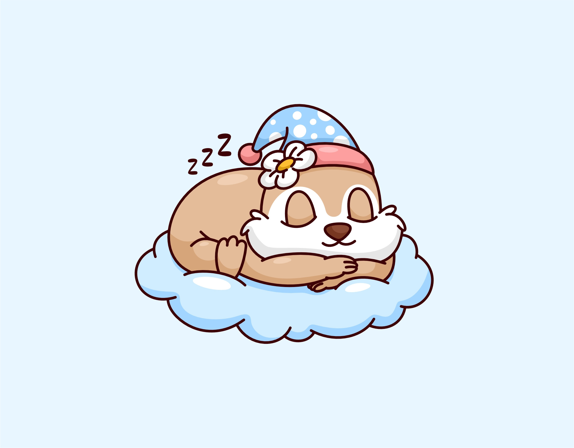 Sleeping Marmot animal baby branding character cloud cute design dream fox illustration logo marmot mascot sleep ui unused