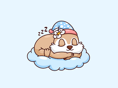 Sleeping Marmot animal baby branding character cloud cute design dream fox illustration logo marmot mascot sleep ui unused