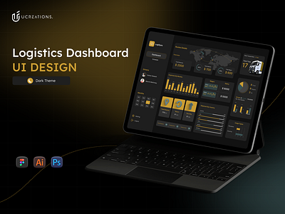 Logistics Dashboard UI Design | Dark Theme dark theme dashboard dark theme dashboard design dashboard design dashboard ui design logistics dashboard